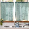 Camelia Cafe Curtain Set of 2 - Washed Blue