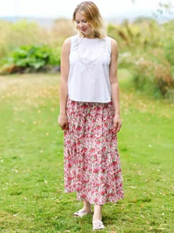 Charleston Skirt - White Pink