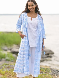 Darjeeling Wrap Jacket - White Indigo
