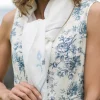 Far East Flowers Scarf - Ecru