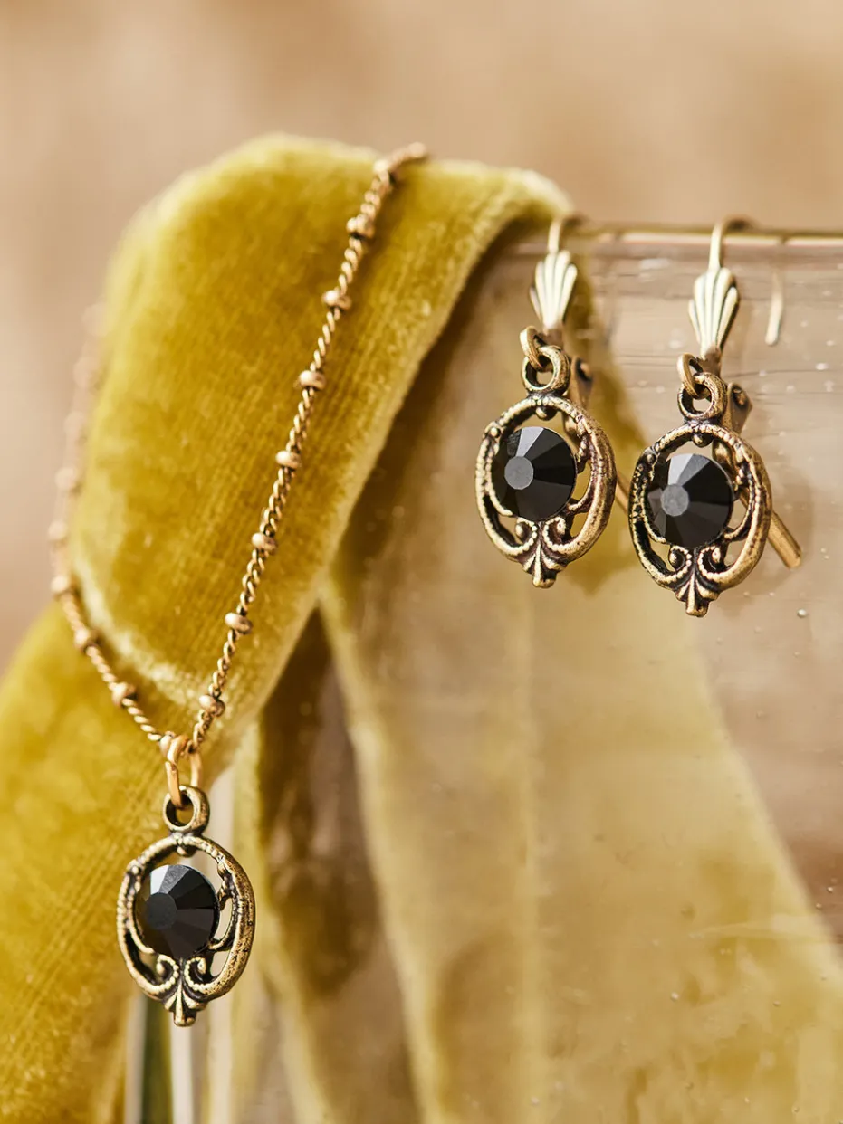 Midnight Drop Crystal Earrings