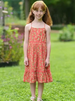 Papillon Kids Dress - Coral