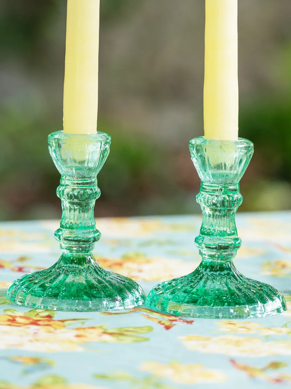 Vintage Candlestick Holder Set of 2 - Jade
