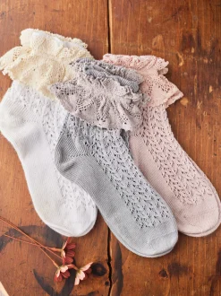 Whimsy Lace Ankle Sock - Pink